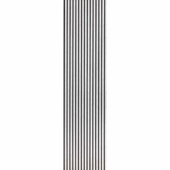 Trepanel Design® White Marble Effect on Black Felt Acoustic Wood Slat Panels