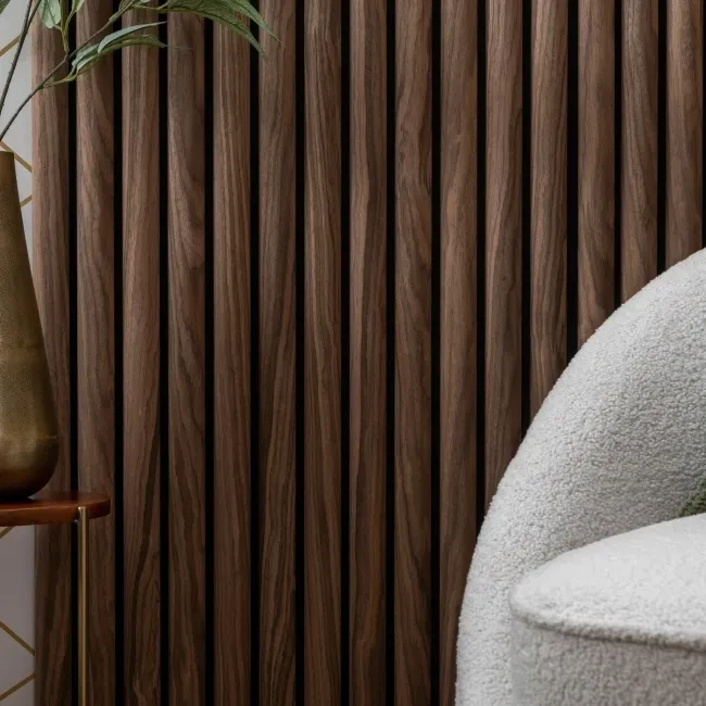 Trepanel Design® Autumn Brown Curve Acoustic Wood Wall Panels