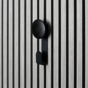 Trepanel Customise® Wooden Hanger Black Vertical Metal Hook