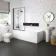 Zurich Easy Clean Matt Black Framed Bath Screen - 1000mm