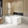 6mm L Shaped Easy Clean Bath Screen with Towel Rail