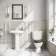 Hudson Traditional Toilet With Graphite Grey Seat & Pedestal Basin Set - Double Tap Hole