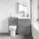 Trent Stone Grey Combination Basin Drawer and Aruba Toilet 1100mm