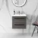 Elba Charcoal Elm Wall Hung Basin Drawer Vanity 500mm - Black Accents