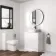 Curved Gloss White Slimline Back To Wall Unit and Denver Toilet