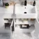 Harper Gloss White Combination Vanity Basin with Marble Top 1500mm - Black Accents
