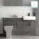 Harper Charcoal Elm Combination Vanity Basin with Marble Top 1500mm - Black Accents
