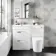 Avon Gloss White Combination Basin Drawer and Boston Toilet 1100mm - Left Handed