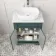 Lucia Midnight Green Vanity with Marble Top & Curved Counter Top Basin 640mm