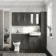 Monaco Graphite Grey Combination Vanity Traditional Basin with Marble Top 1500mm (Excludes Pan & Cistern) - Brass Knurled Handles