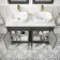 Lucia Graphite Grey Double Vanity with Marble Top & Curved Counter Top Basin 1200mm - Brass Knurled Handles