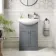 Capri Fog Grey Vanity with Semi Recessed Basin 550mm - Brushed Handles