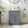 Milos Fog Grey Basin Vanity 600mm - Chrome Handles