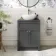 Milos Slate Grey Vanity with Oval Basin 600mm - Chrome Handles