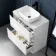 Corsica Gloss White Vanity Drawer with Marble Top & Curved Counter Top Basin 800mm