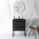 Elba Matt Black Wall Hung Basin Drawer Vanity 600mm with Matt Black Stand