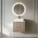 Crete Fluted Apex Oak Wall Hung Drawer Vanity with Marble Top & Cody Basin 600mm