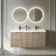 Crete Fluted Apex Oak Wall Hung Double Basin Drawer Vanity 1200mm