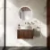 Malta Fluted Black Walnut Wall Hung Drawer Vanity with Marble Top & Nevis Basin 600mm