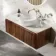 Malta Fluted Black Walnut Wall Hung Drawer Vanity with Marble Top & Nevis Basin 1000mm