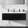 Malta Fluted Matt Black Wall Hung Double Basin Drawer Vanity 1200mm
