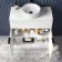 Havana Fluted Coastal White Cabinet with Marble Top & Nevis Basin 800mm - Black Accents