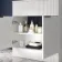 Havana Fluted Coastal White Cabinet with Marble Top & Nevis Basin 800mm - Black Accents