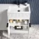 Havana Fluted Coastal White Basin Vanity and Back To Wall Toilet Unit 1100mm (Excludes Toilet) - Black Accents - Right Handed