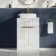 Havana Fluted Coastal White Cabinet with Marble Top & Marin Basin 600mm - Brushed Brass Accents