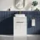 Havana Fluted Coastal White Cabinet with Marble Top & Marin Basin 600mm - Brushed Brass Accents