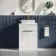 Havana Fluted Coastal White Cabinet with Marble Top & Reno Basin 600mm - Brushed Brass Accents