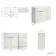 Havana Fluted Coastal White Basin Vanity and Back To Wall Toilet Unit 1300mm (Excludes Toilet) - Brushed Brass Accents