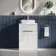 Havana Fluted Coastal White Cabinet with Marble Top & Marin Basin 600mm - Chrome Handles