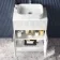 Havana Fluted Coastal White Cabinet with Marble Top & Marin Basin 600mm - Chrome Handles