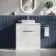 Havana Fluted Coastal White Cabinet with Marble Top & Reno Basin 800mm - Chrome Handles