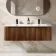 Sorrento Fluted Black Walnut Wall Hung Double Basin Drawer Vanity 1200mm