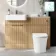 Sicily Fluted Country Oak Combination Vanity Basin with Marble Top & Tucson Toilet 1200mm - Chrome Handles