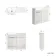 Sicily Fluted Coastal White Basin Vanity with Marble Top & Back To Wall Unit 1000mm (Excludes Toilet) - Brushed Brass Accents