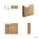 Sicily Fluted Country Oak Vanity and Back To Wall Toilet Unit 1000mm (Excludes Toilet) - Chrome Handles
