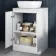 Corsica Gloss White Vanity with Marble Top & Curved Basin 600mm