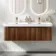 Sorrento Fluted Black Walnut Wall Hung Double Basin Drawer Vanity 1200mm