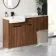 Sicily Fluted Black Walnut Combination Vanity Basin with Marble Top 1500mm (Excludes Toilet) - Black Accents