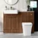 Sicily Fluted Black Walnut Combination Vanity Basin with Marble Top & Houston Toilet 1200mm - Brushed Brass Accents