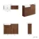 Sicily Fluted Black Walnut Basin Vanity and Back To Wall Toilet Unit 1200mm (Excludes Toilet) - Chrome Handles