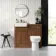 Sicily Fluted Black Walnut Vanity with Semi Recessed Basin 500mm - Brushed Brass Accents