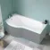 P Shaped 1600 Shower Bath - Left Handed