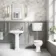 Hudson Traditional Close Coupled Toilet With Low-level Cistern & Pedestal Basin Set - Single Tap Hole
