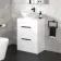 Avon Gloss White Vanity Drawer with Oval Counter Top Basin 600mm - Black Accents