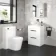 Avon Gloss White Vanity Drawer with Oval Counter Top Basin 600mm - Black Accents