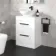 Avon Gloss White Vanity Drawer with Marble Top & Oval Counter Top Basin 600mm - Black Accents
